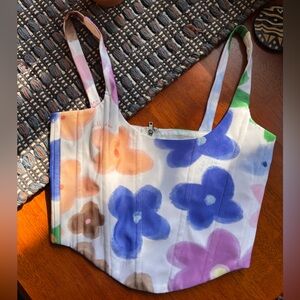 With Jean Cindy Corset Viola Tricolor Top XXS